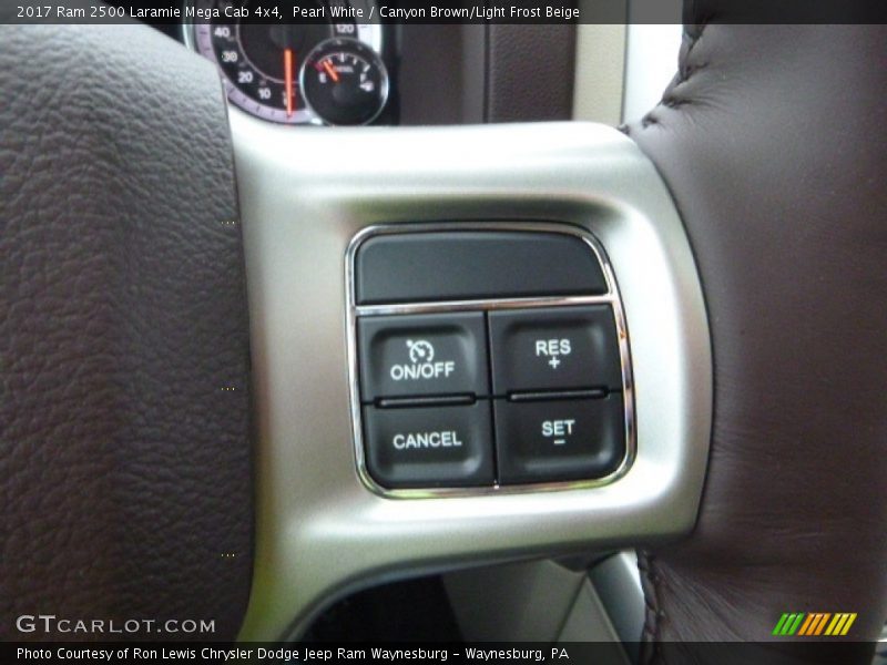 Pearl White / Canyon Brown/Light Frost Beige 2017 Ram 2500 Laramie Mega Cab 4x4
