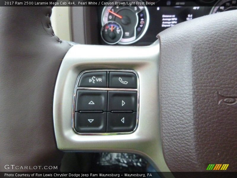Pearl White / Canyon Brown/Light Frost Beige 2017 Ram 2500 Laramie Mega Cab 4x4