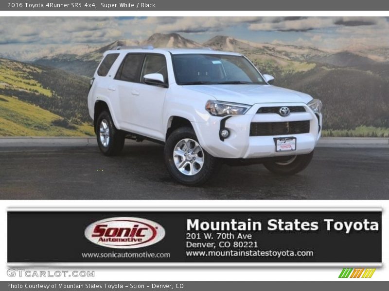 Super White / Black 2016 Toyota 4Runner SR5 4x4