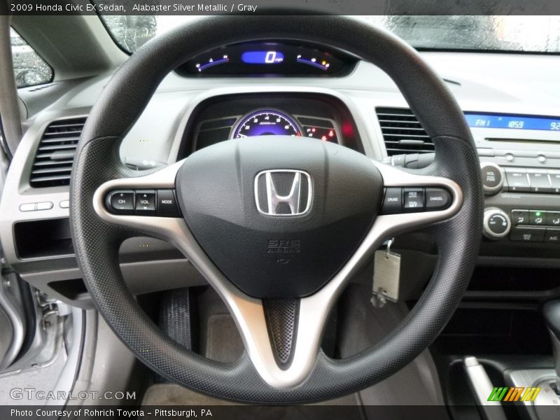 Alabaster Silver Metallic / Gray 2009 Honda Civic EX Sedan
