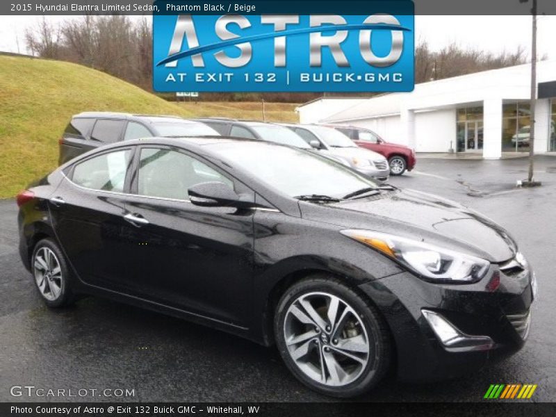 Phantom Black / Beige 2015 Hyundai Elantra Limited Sedan