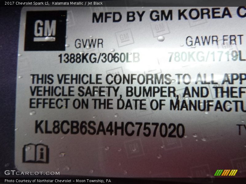 Kalamata Metallic / Jet Black 2017 Chevrolet Spark LS