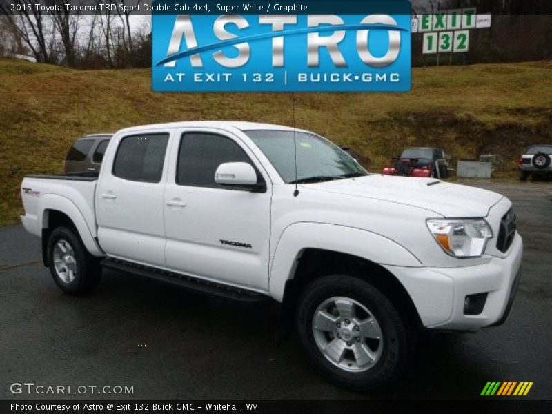 Super White / Graphite 2015 Toyota Tacoma TRD Sport Double Cab 4x4