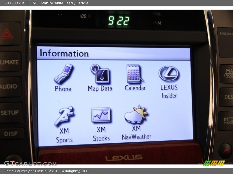 Starfire White Pearl / Saddle 2012 Lexus ES 350