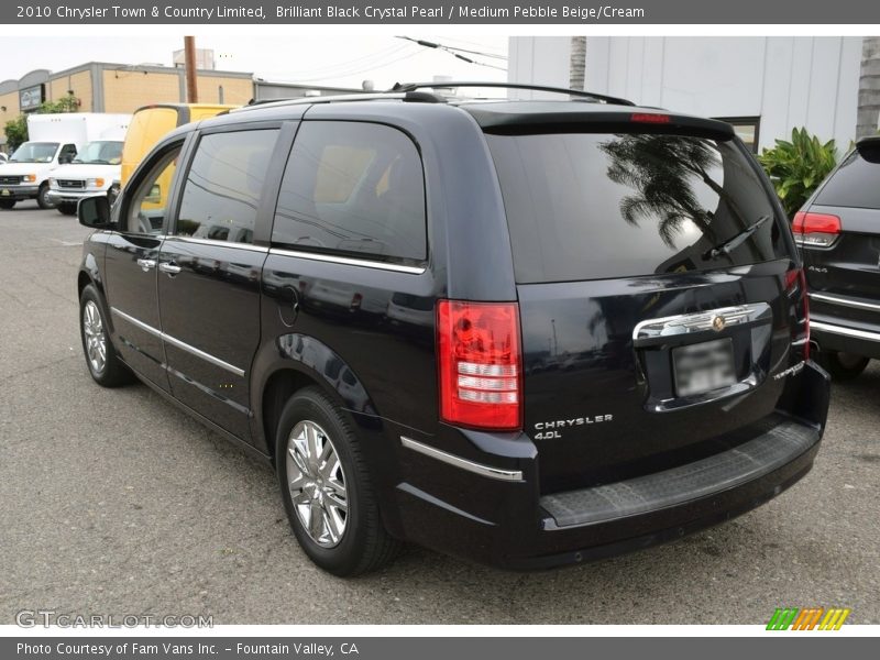 Brilliant Black Crystal Pearl / Medium Pebble Beige/Cream 2010 Chrysler Town & Country Limited