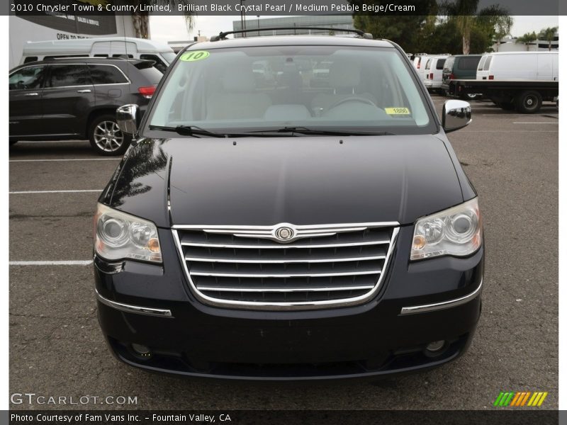 Brilliant Black Crystal Pearl / Medium Pebble Beige/Cream 2010 Chrysler Town & Country Limited