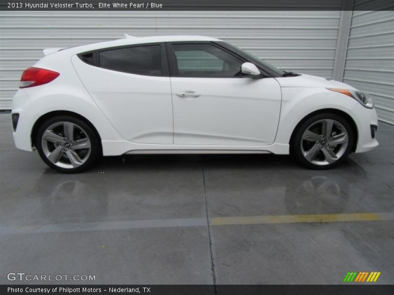 Elite White Pearl / Blue 2013 Hyundai Veloster Turbo