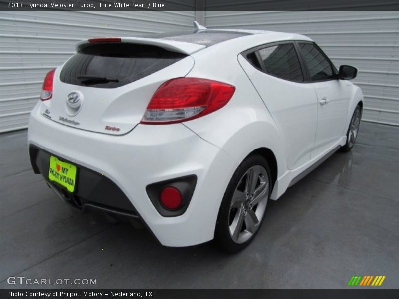 Elite White Pearl / Blue 2013 Hyundai Veloster Turbo