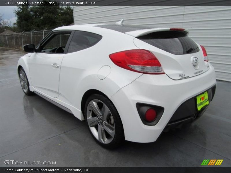 Elite White Pearl / Blue 2013 Hyundai Veloster Turbo