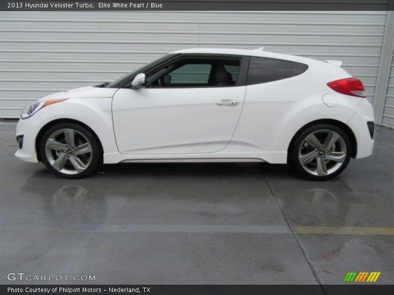 Elite White Pearl / Blue 2013 Hyundai Veloster Turbo