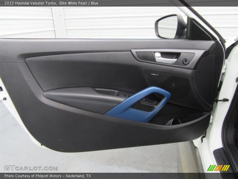 Elite White Pearl / Blue 2013 Hyundai Veloster Turbo