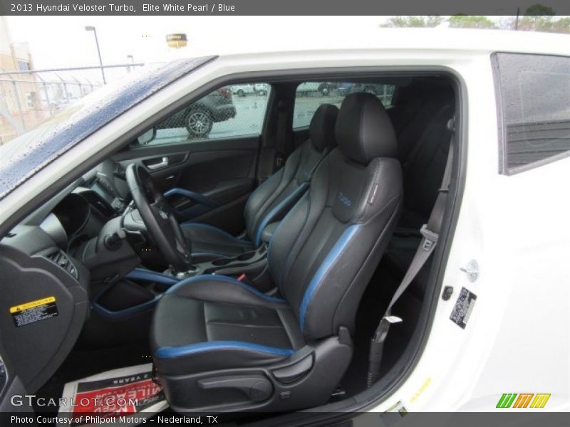 Elite White Pearl / Blue 2013 Hyundai Veloster Turbo