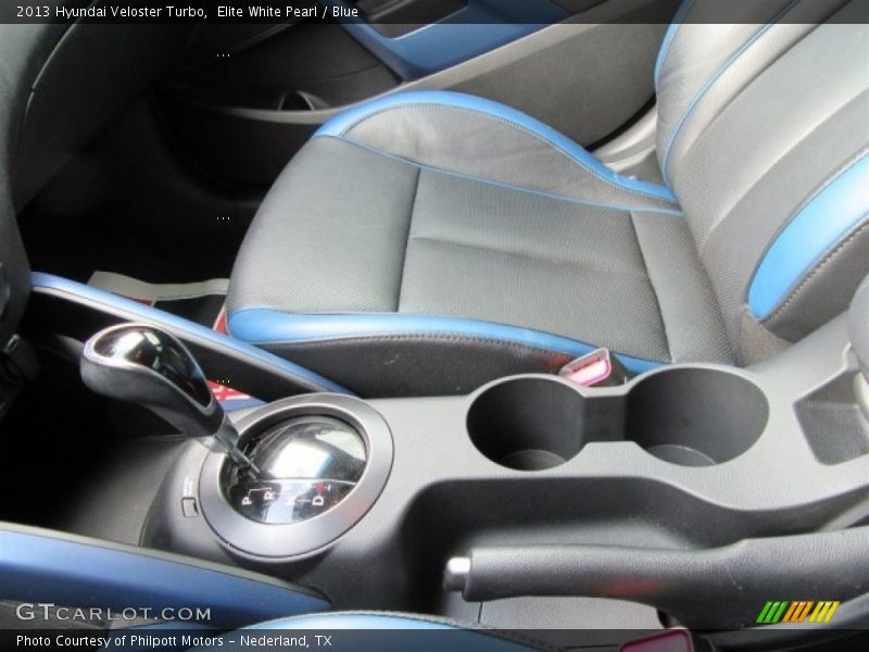 Elite White Pearl / Blue 2013 Hyundai Veloster Turbo
