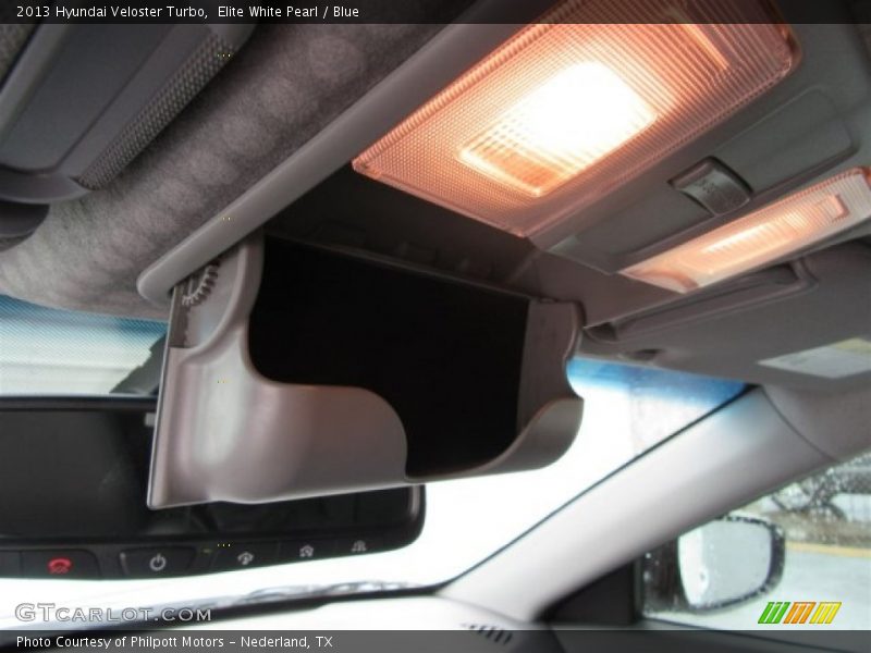 Elite White Pearl / Blue 2013 Hyundai Veloster Turbo