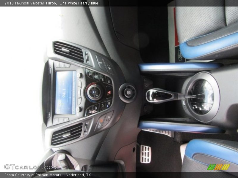 Elite White Pearl / Blue 2013 Hyundai Veloster Turbo