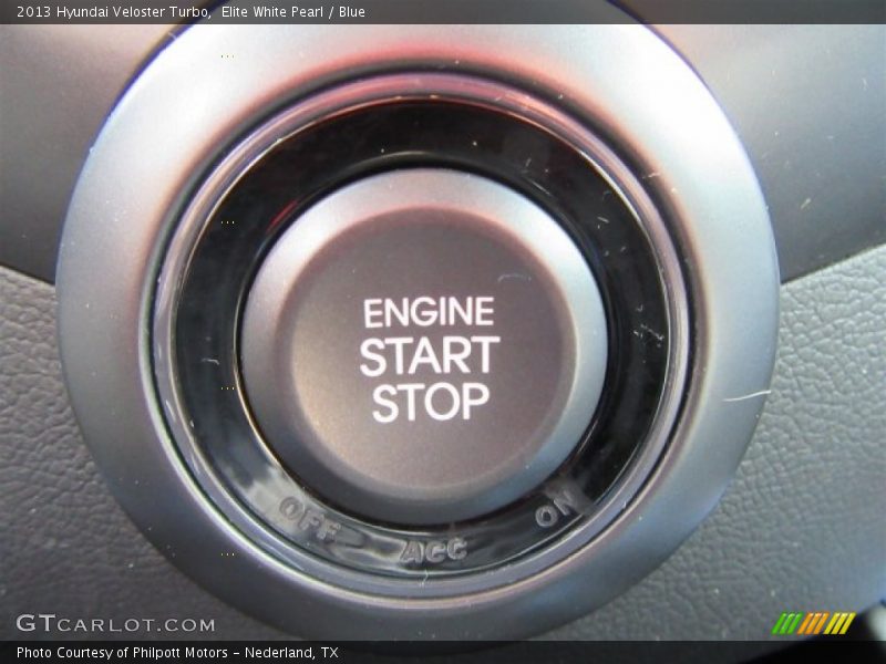 Elite White Pearl / Blue 2013 Hyundai Veloster Turbo