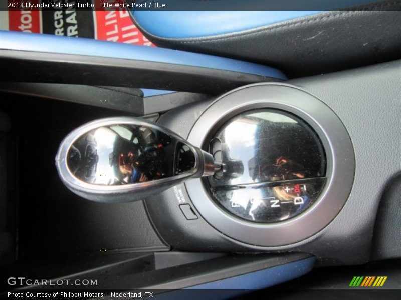 Elite White Pearl / Blue 2013 Hyundai Veloster Turbo