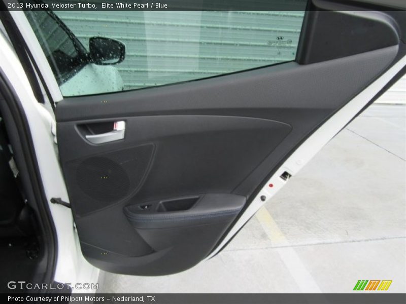 Elite White Pearl / Blue 2013 Hyundai Veloster Turbo