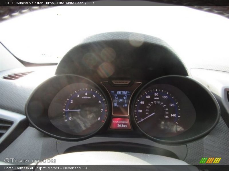 Elite White Pearl / Blue 2013 Hyundai Veloster Turbo