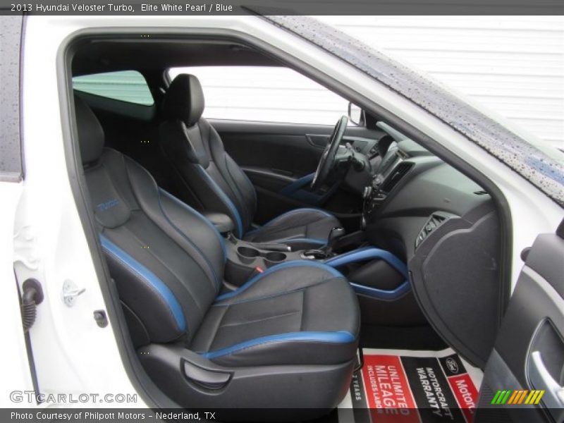 Elite White Pearl / Blue 2013 Hyundai Veloster Turbo