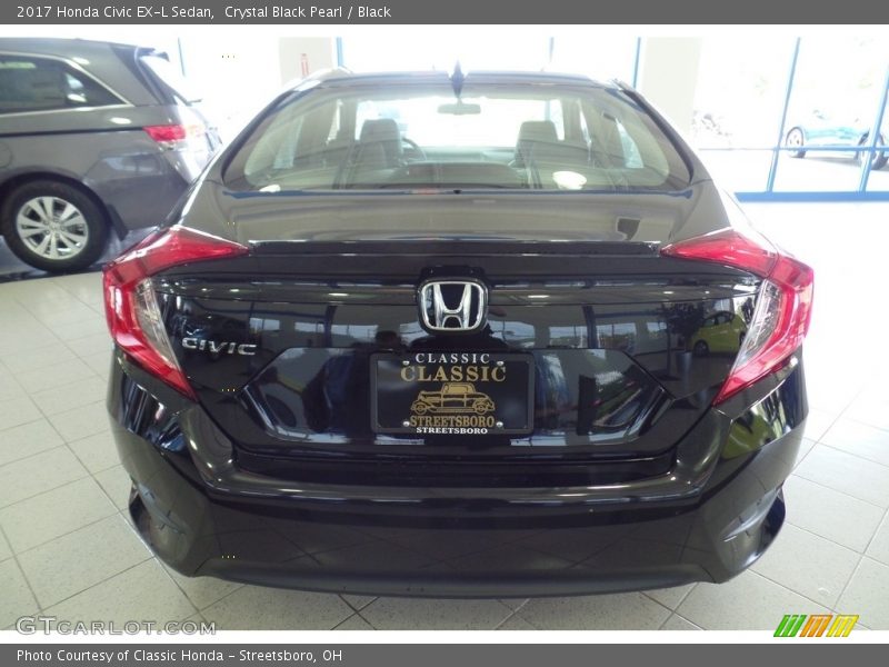 Crystal Black Pearl / Black 2017 Honda Civic EX-L Sedan