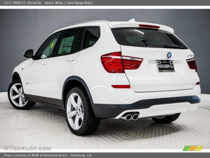 Alpine White / Sand Beige/Black 2017 BMW X3 sDrive28i