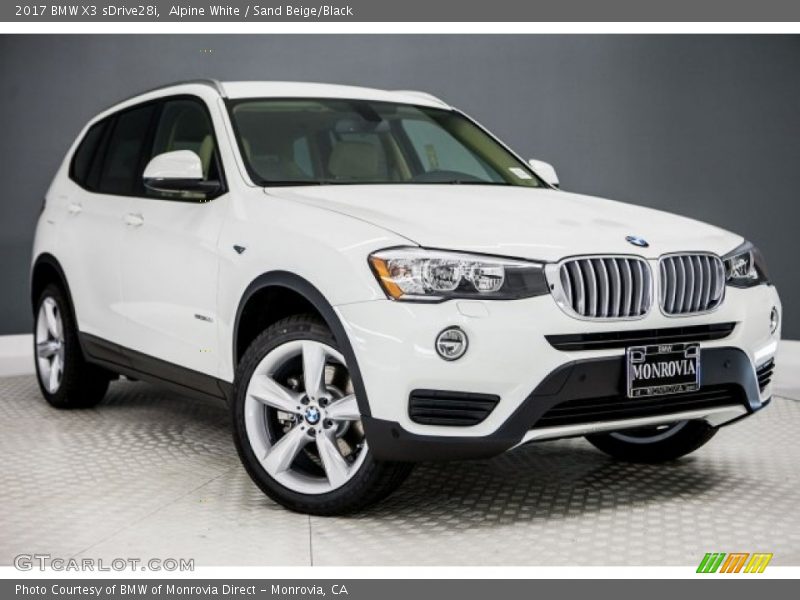 Alpine White / Sand Beige/Black 2017 BMW X3 sDrive28i