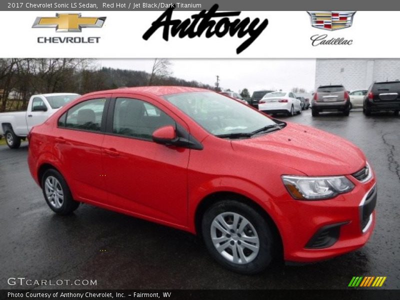 Red Hot / Jet Black/Dark Titanium 2017 Chevrolet Sonic LS Sedan