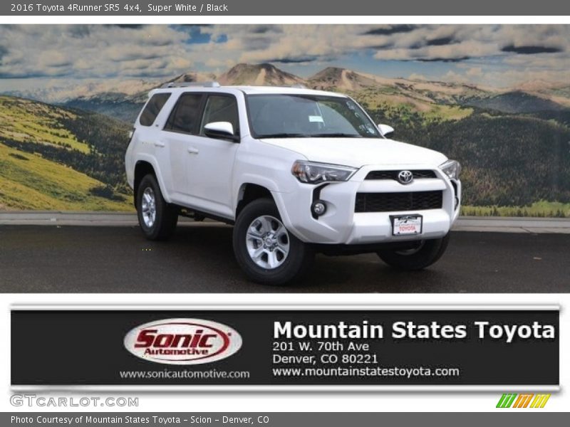 Super White / Black 2016 Toyota 4Runner SR5 4x4