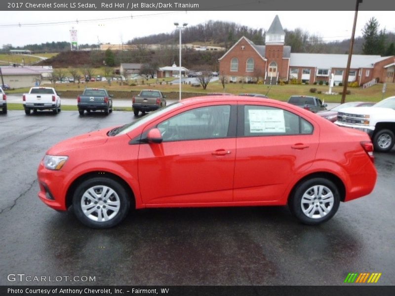 Red Hot / Jet Black/Dark Titanium 2017 Chevrolet Sonic LS Sedan