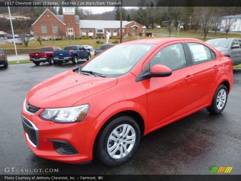Red Hot / Jet Black/Dark Titanium 2017 Chevrolet Sonic LS Sedan