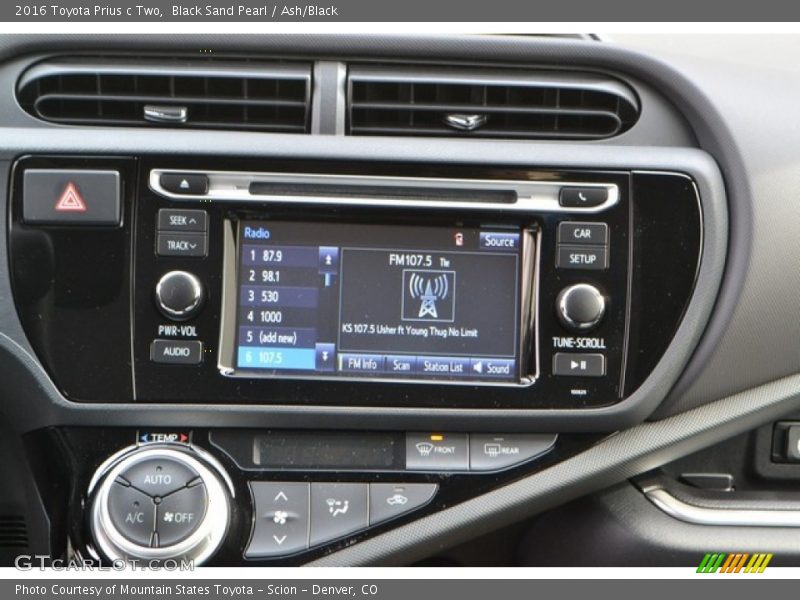 Black Sand Pearl / Ash/Black 2016 Toyota Prius c Two