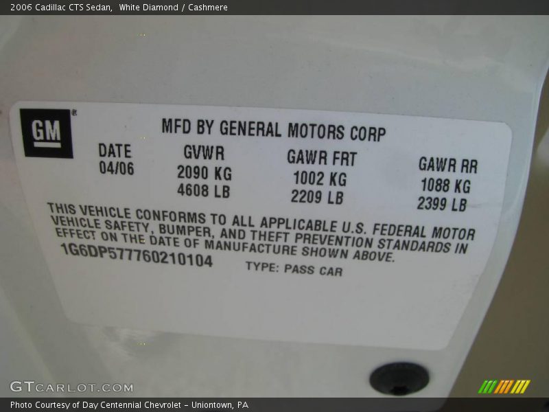 White Diamond / Cashmere 2006 Cadillac CTS Sedan
