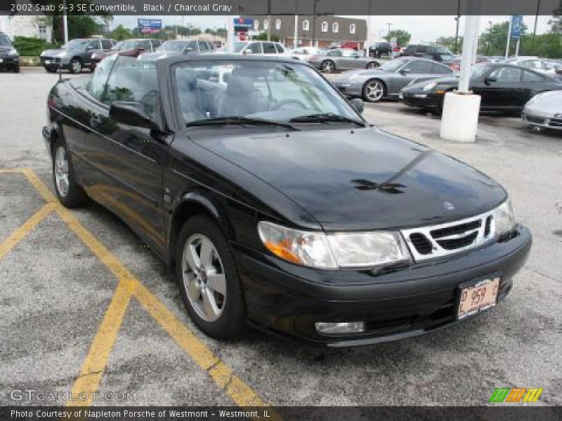 Black / Charcoal Gray 2002 Saab 9-3 SE Convertible