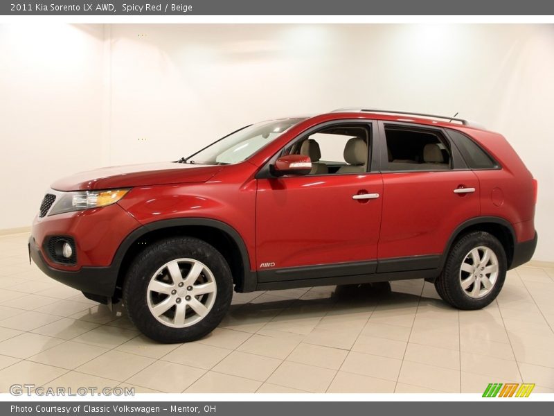 Spicy Red / Beige 2011 Kia Sorento LX AWD