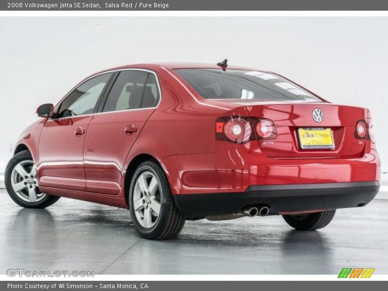 Salsa Red / Pure Beige 2008 Volkswagen Jetta SE Sedan