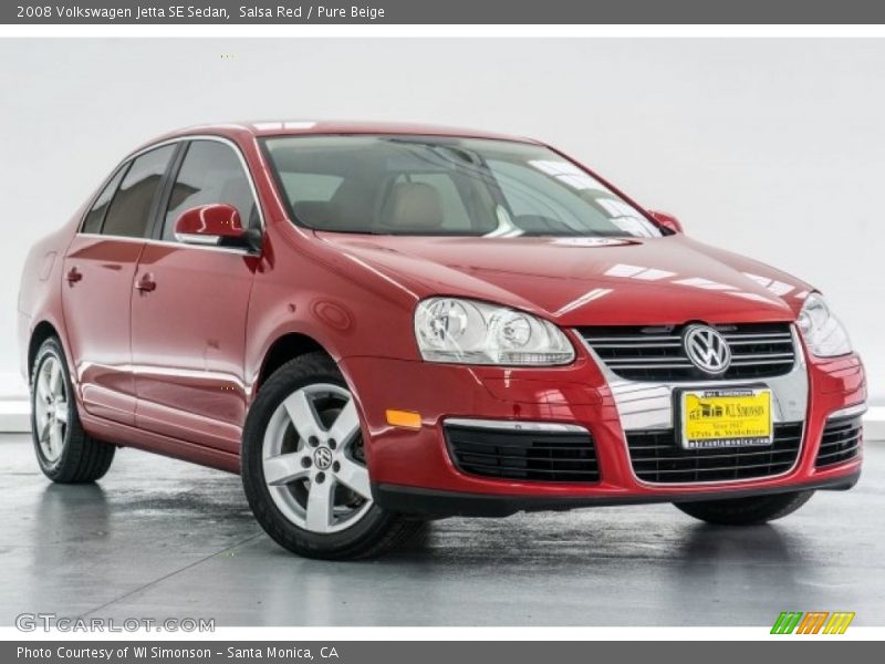 Salsa Red / Pure Beige 2008 Volkswagen Jetta SE Sedan