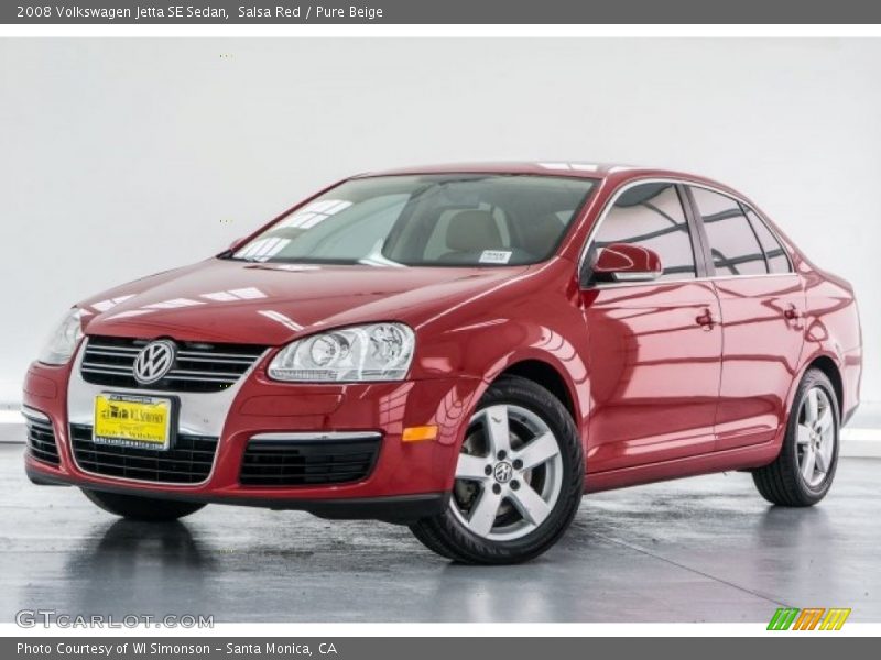 Salsa Red / Pure Beige 2008 Volkswagen Jetta SE Sedan