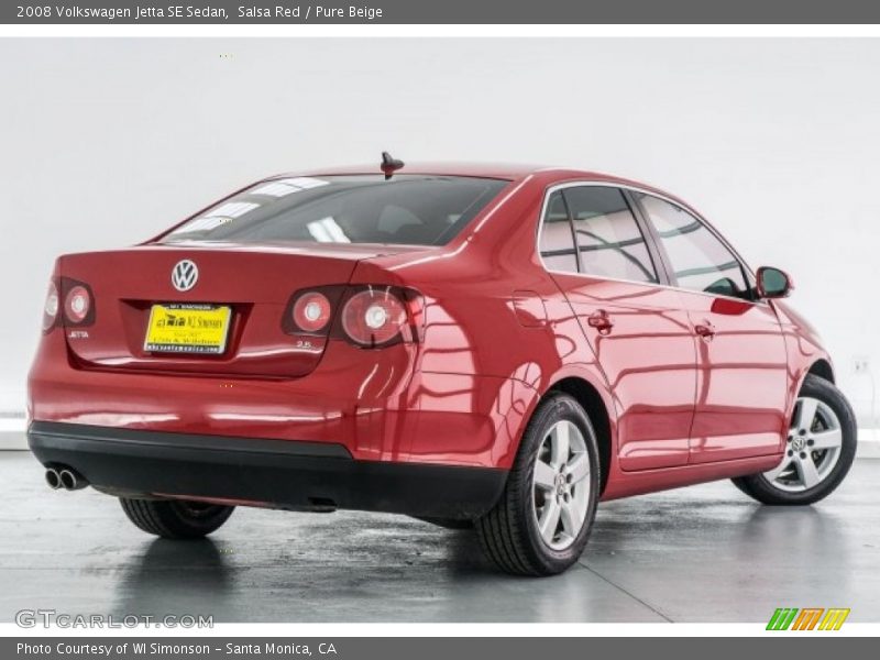 Salsa Red / Pure Beige 2008 Volkswagen Jetta SE Sedan