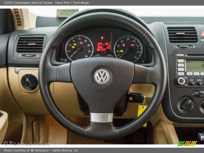 Salsa Red / Pure Beige 2008 Volkswagen Jetta SE Sedan