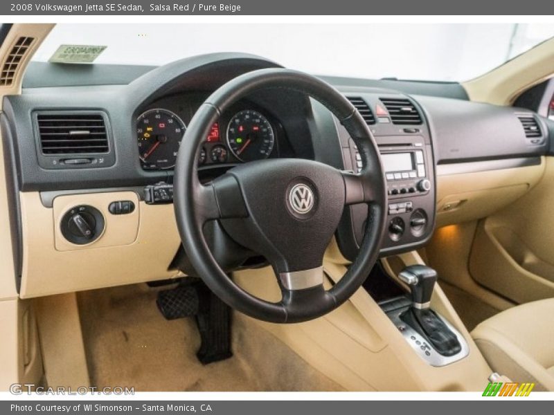 Salsa Red / Pure Beige 2008 Volkswagen Jetta SE Sedan
