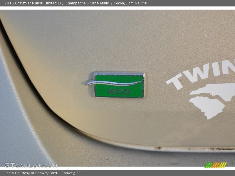 Champagne Silver Metallic / Cocoa/Light Neutral 2016 Chevrolet Malibu Limited LT