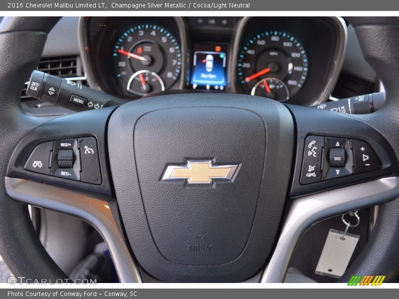 Champagne Silver Metallic / Cocoa/Light Neutral 2016 Chevrolet Malibu Limited LT