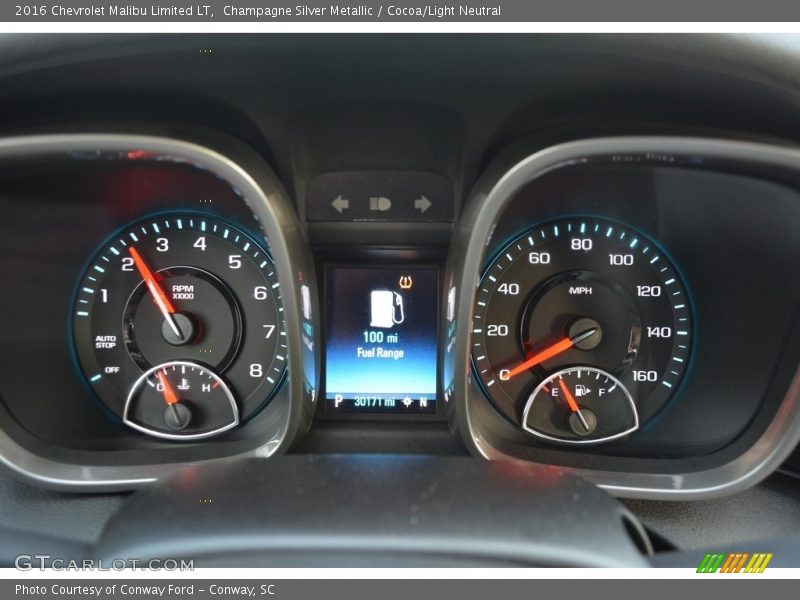 Champagne Silver Metallic / Cocoa/Light Neutral 2016 Chevrolet Malibu Limited LT