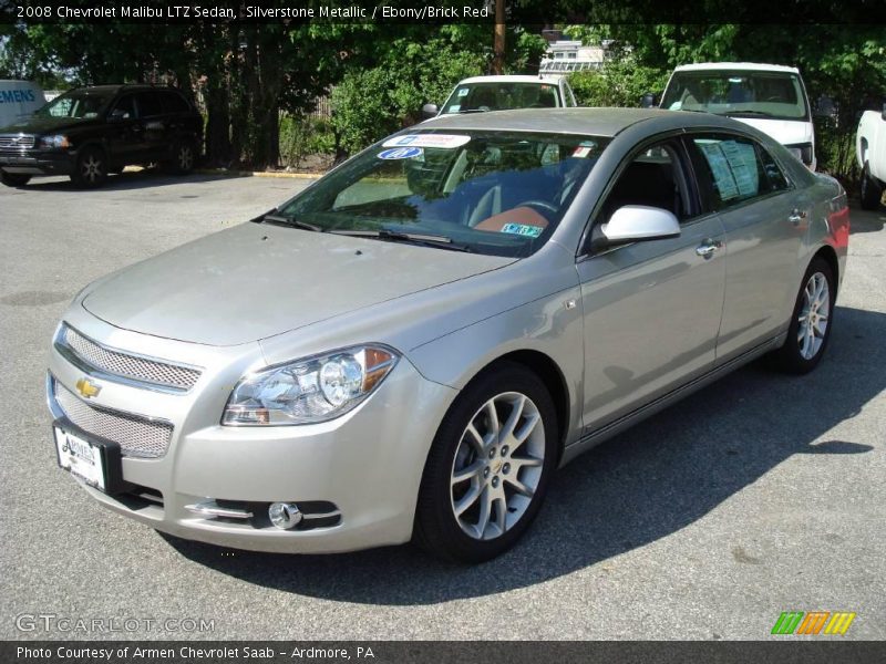 Silverstone Metallic / Ebony/Brick Red 2008 Chevrolet Malibu LTZ Sedan