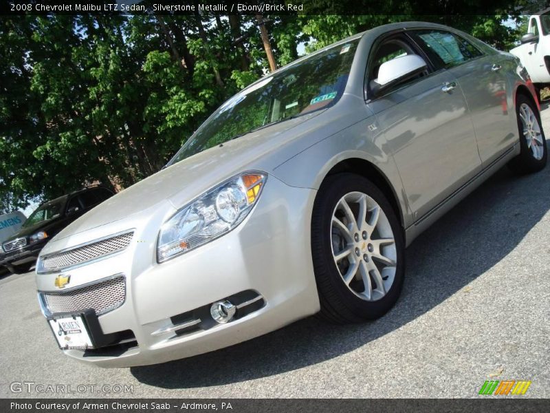 Silverstone Metallic / Ebony/Brick Red 2008 Chevrolet Malibu LTZ Sedan