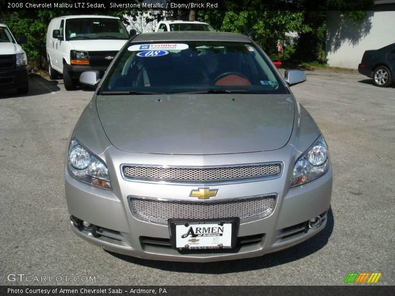 Silverstone Metallic / Ebony/Brick Red 2008 Chevrolet Malibu LTZ Sedan