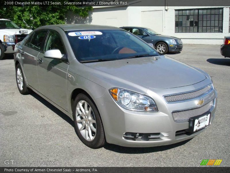 Silverstone Metallic / Ebony/Brick Red 2008 Chevrolet Malibu LTZ Sedan
