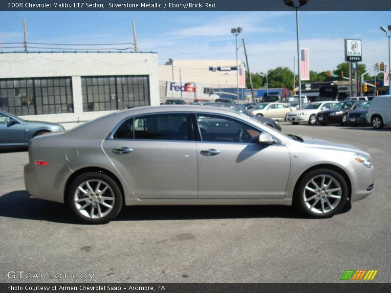 Silverstone Metallic / Ebony/Brick Red 2008 Chevrolet Malibu LTZ Sedan