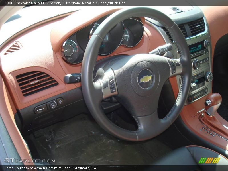 Silverstone Metallic / Ebony/Brick Red 2008 Chevrolet Malibu LTZ Sedan